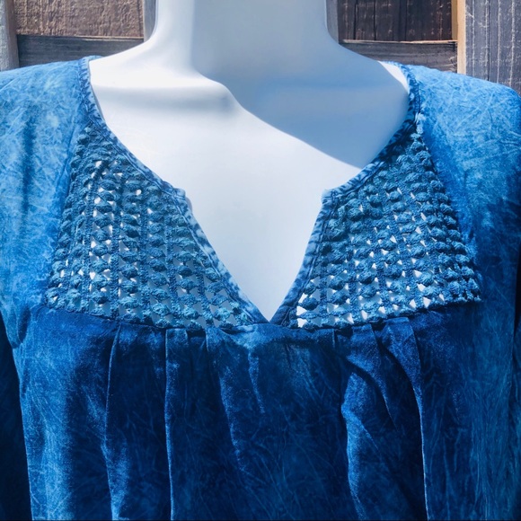 Live & Let Live Tie Dye Top LARGE Crochet Ombre - Picture 7 of 8